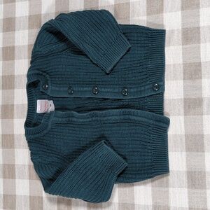 2T Hanna Andersson Green button up sweater